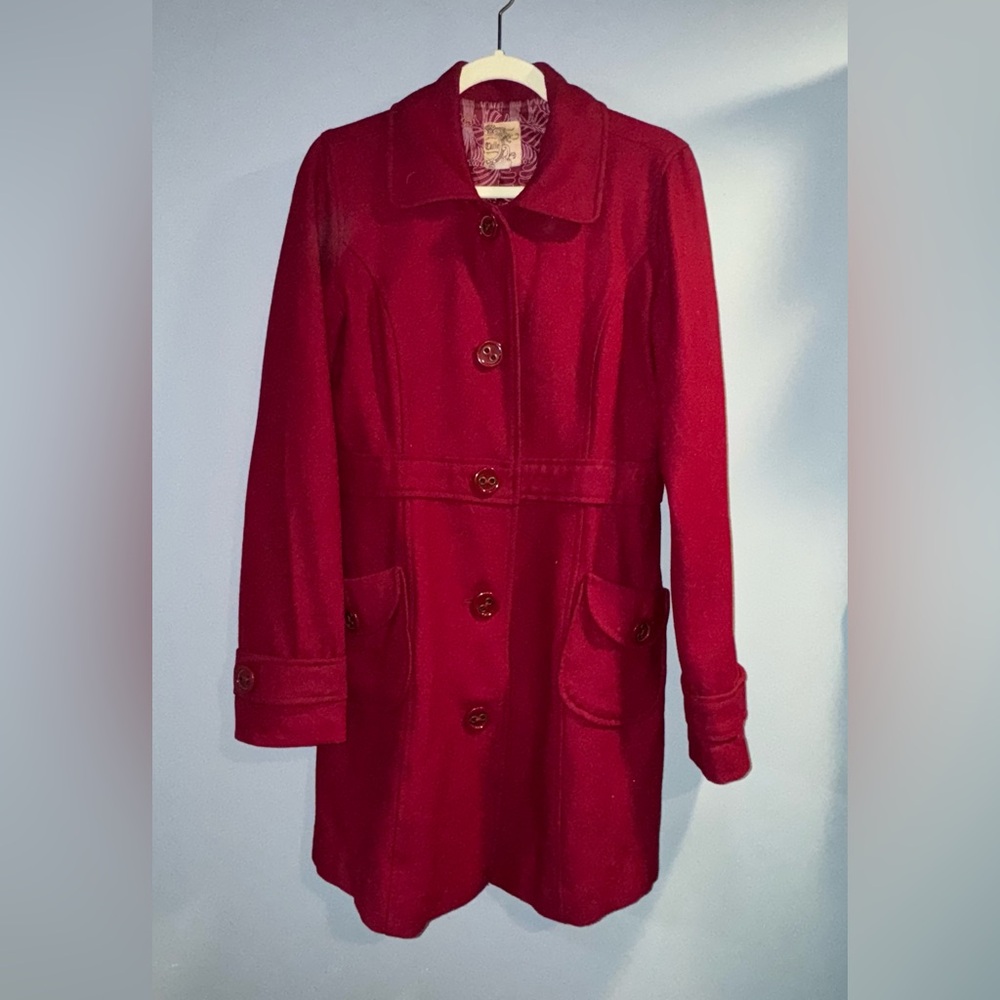 Tulle Women's Deep Red Trench Coat